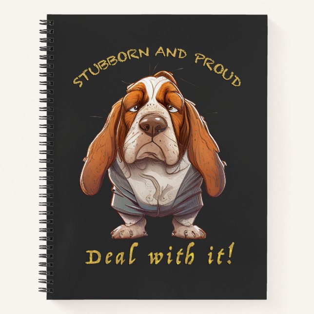 Cuaderno Perro Stubborn Lidia Con Ti Adorable Gracioso (Anverso)