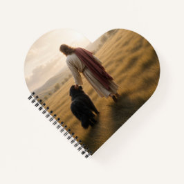 Cuaderno perro Terranova caminando con Jesús