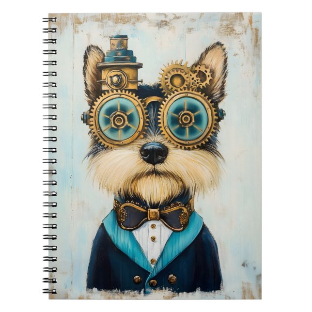 Cuaderno Perro Terrier Cute Yorkshire En Goggles Novedad K3 (Frente)
