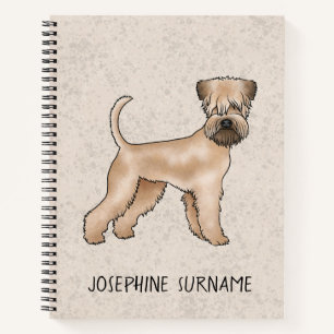 Cuaderno Perro Terrier De Ruedas Cubiertas Blancas Con Text