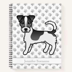 Cuaderno Perro Terrier Jack Russell de Pelo Rudo Negro & No
