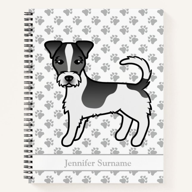 Cuaderno Perro Terrier Jack Russell de Pelo Rudo Negro & No (Anverso)