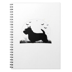 Cuaderno Perro Terrier Skye � Silueta de Luna de Halloween