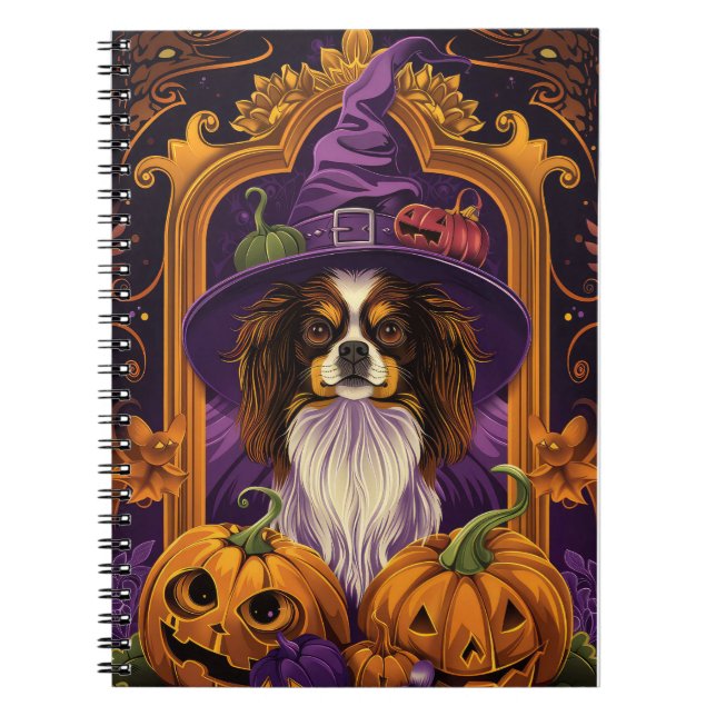 Cuaderno Perro tibetano spaniel espeluznante de Halloween B (Frente)