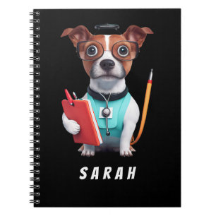 Cuaderno Perro trabajando como enfermera, perro llevando un
