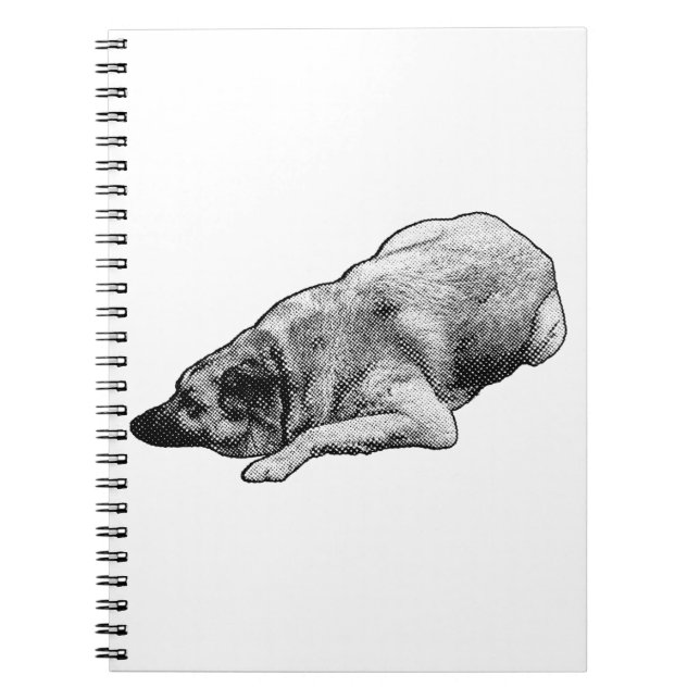 Cuaderno Perro tranquilo punteado inspira un diario de vaca (Frente)