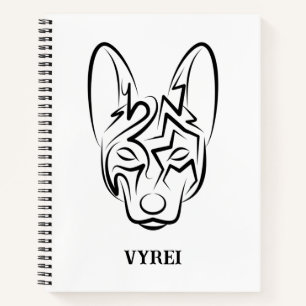 Cuaderno Perro tribal blanco y negro