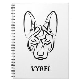 Cuaderno Perro tribal blanco y negro