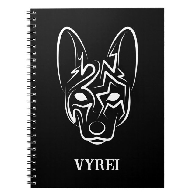 Cuaderno Perro tribal blanco y negro (Frente)