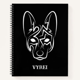 Cuaderno Perro tribal blanco y negro