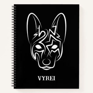 Cuaderno Perro tribal blanco y negro