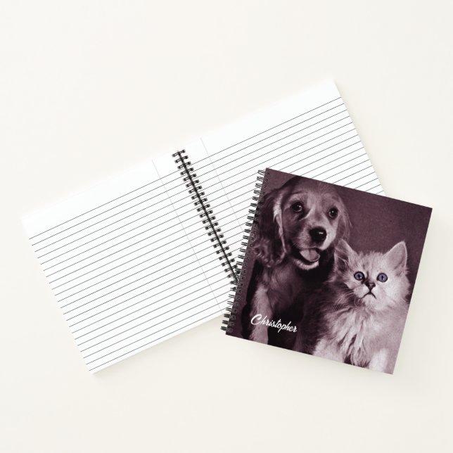 Cuaderno Perro y gato, buscando personalizado (Interior)