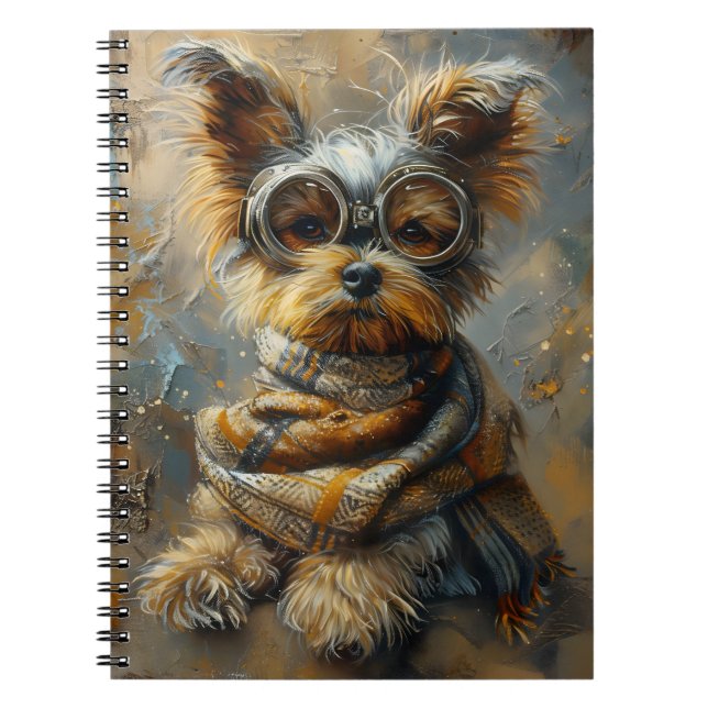 Cuaderno Perro Yorkie Adorable En Gafas 163 (Frente)