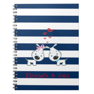 Cuaderno Perros adorables enamorados en personalizado a ray