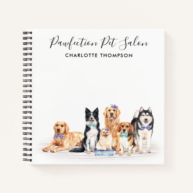 Cuaderno Perros Adorables Mascota Sitter Dog Groomer Busine (Anverso)