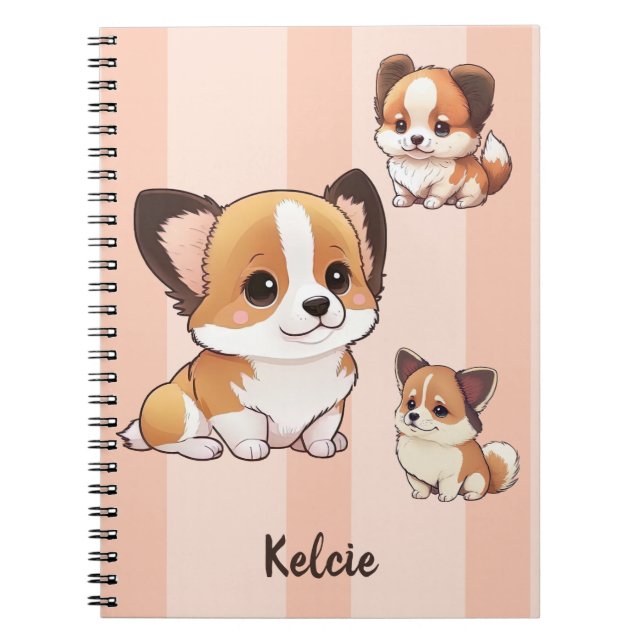 Cuaderno Perros adorables para cachorros, (Frente)