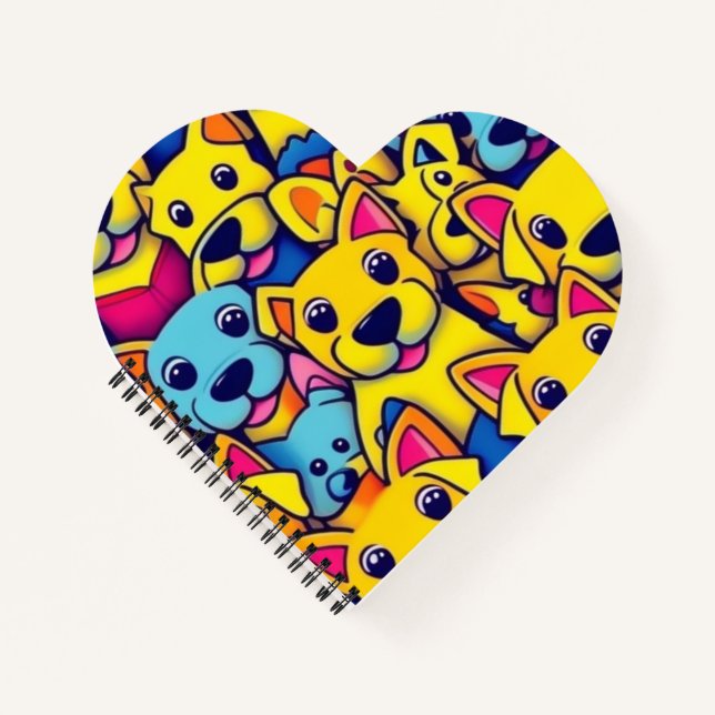 Cuaderno Perros alegres y coloridos, perros felices (Anverso)
