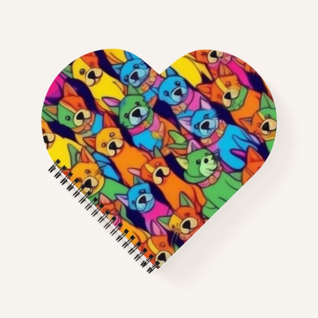 Cuaderno Perros alegres y coloridos, perros felices (Anverso)