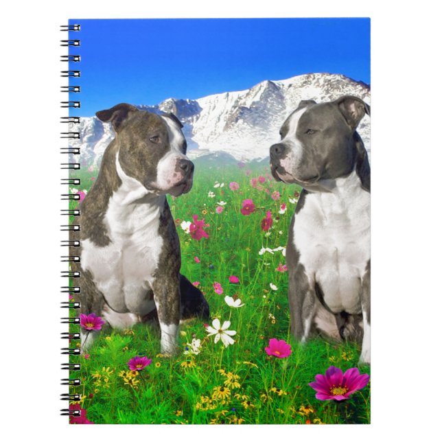 Cuaderno Perros Brindle y azules de Staffordshire y del (Frente)