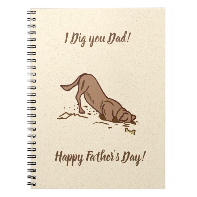 Cuaderno Perros cavadores sucios - Feliz Día del Padre. (Frente)