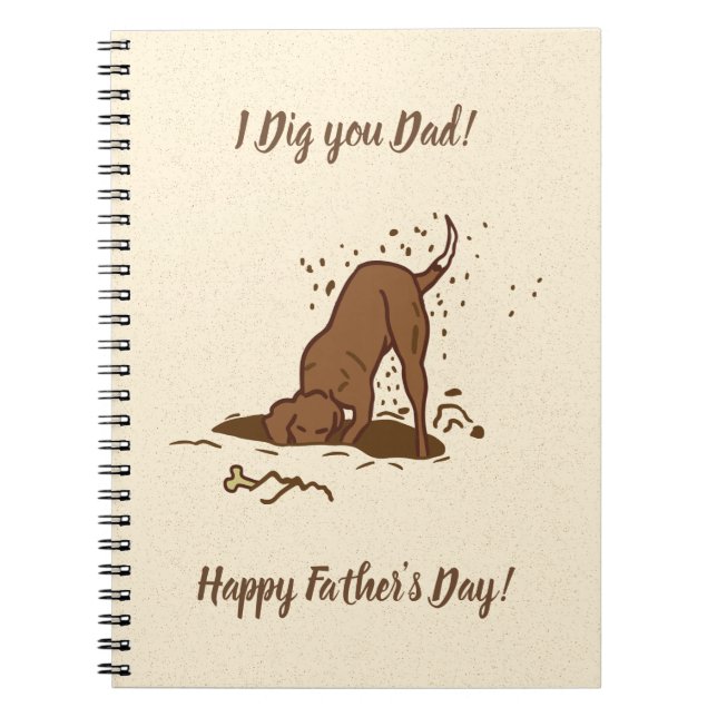 Cuaderno Perros cavadores sucios - Feliz Día del Padre. (Frente)