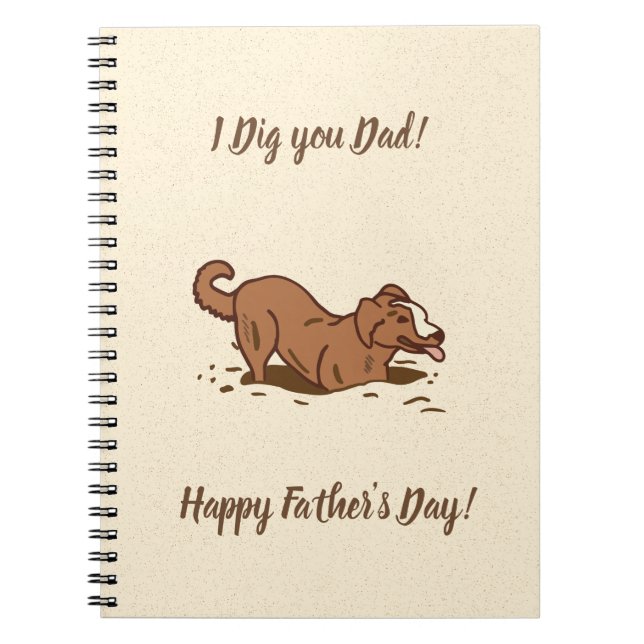 Cuaderno Perros cavadores sucios - Feliz Día del Padre. (Frente)