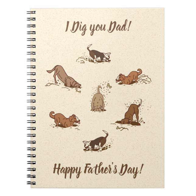 Cuaderno Perros cavadores sucios - Feliz Día del Padre. (Frente)