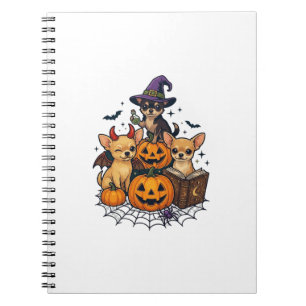 Cuaderno Perros Chihuahua de Halloween Calabazas Sombrero d
