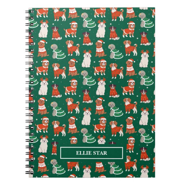 Cuaderno Perros con Navidades de la dieta verde personaliza (Frente)