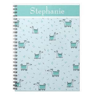 Cuaderno Perros Cute Tu Nombre Verde Esbozado