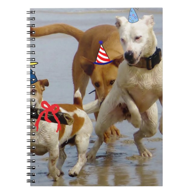 Cuaderno perros de cumpleaños felices (Frente)