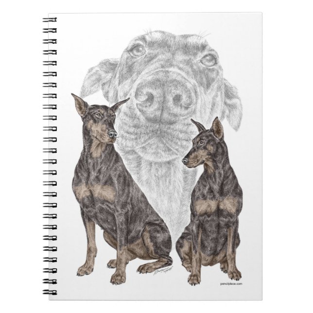 Cuaderno Perros de Doberman Negro (Frente)