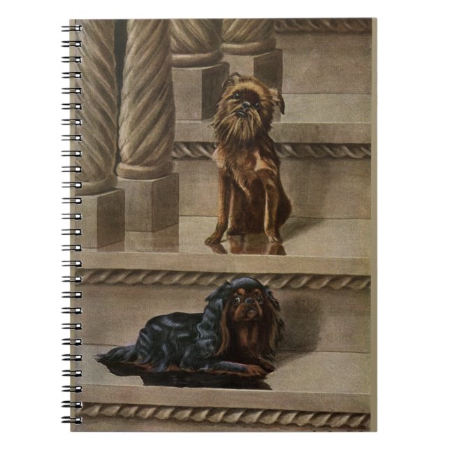 Cuaderno Perros de época sentados en una escalera (Frente)