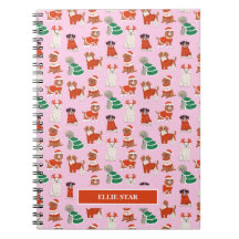 Perros de Navidad Rosados Niña Personalizados