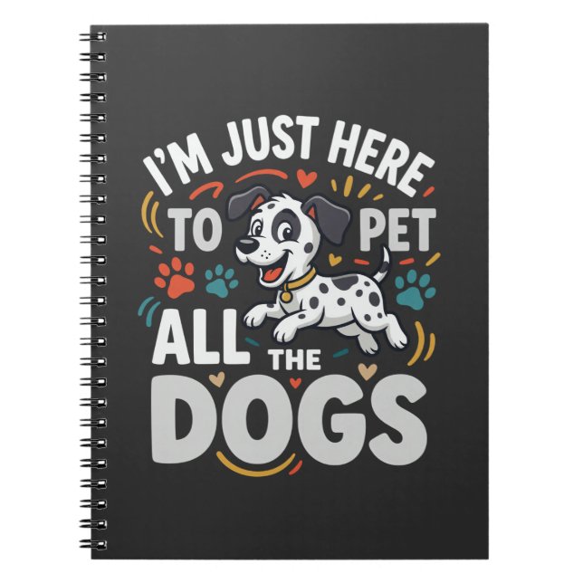 Cuaderno Perros Divertidos Vector Amante de las Mascotas (Frente)