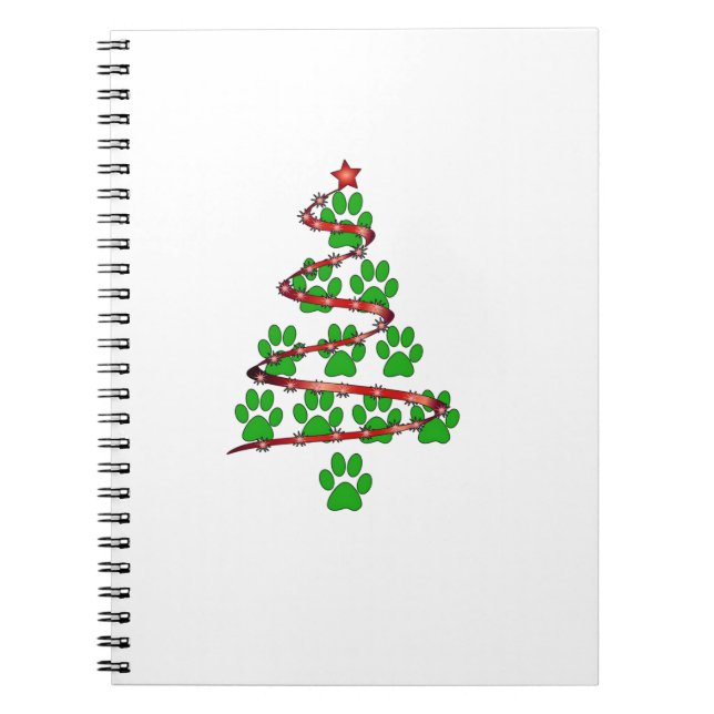 Cuaderno Perros imprimen árbol de Navidad para los amantes  (Frente)