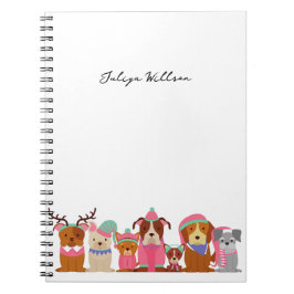 Cuaderno perros lindos en el nombre de invierno