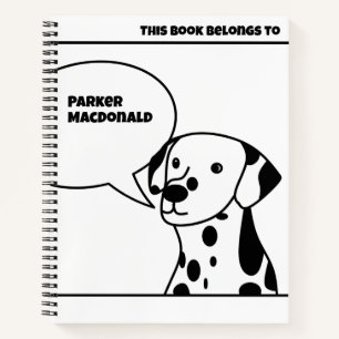 CUADERNO PERROS PUPPYS NEGROS Y BLANCOS CON MANCHAS DE DIBU