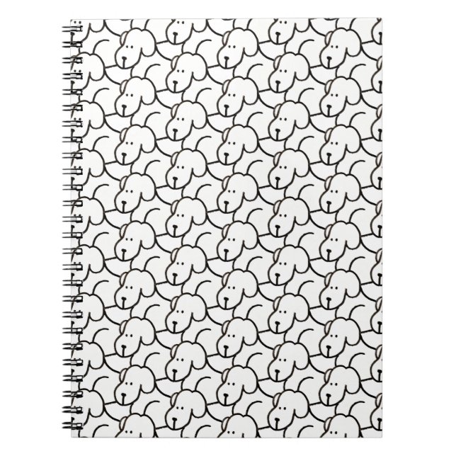Cuaderno Perros Sentados de Dibujos Animados Divertidos (Frente)