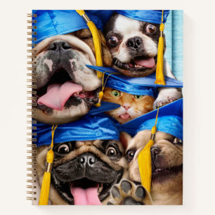 Cuaderno Perros y gatos graduados en cabina de fotos