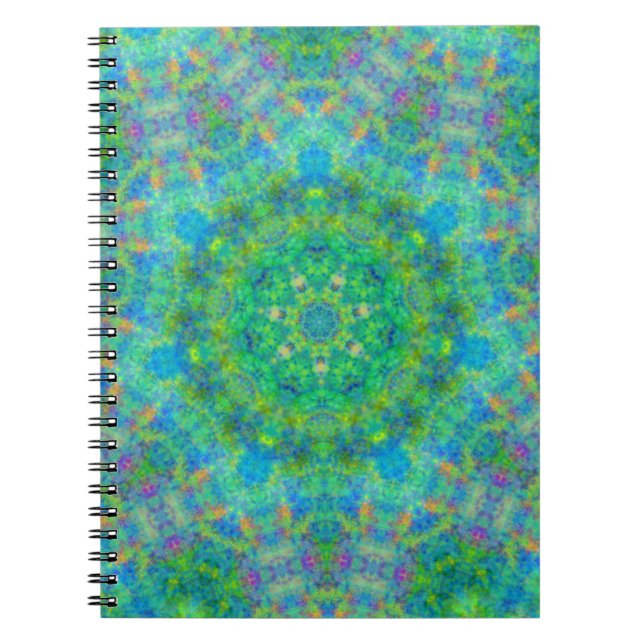 Cuaderno persa del diseño de la manta del verde (Frente)