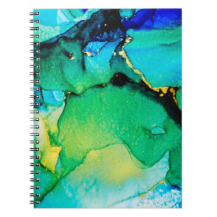Cuaderno PERSIAN BLUE, chartreuse green. Very beautiful art