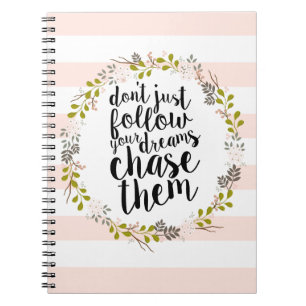 Cuaderno Persiga sus sueños… Guirnalda floral del jardí