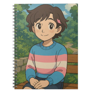 Cuaderno Persona de anime con bandera transgénero | LGBTQIA
