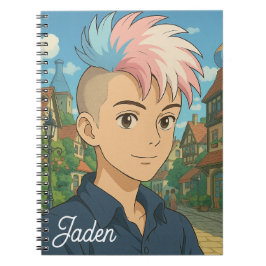 Cuaderno Persona de anime transgénero con Mohawk | LGBTQIA+