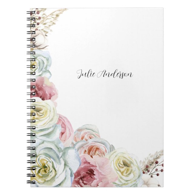 Cuaderno Persona femenina floral (Frente)