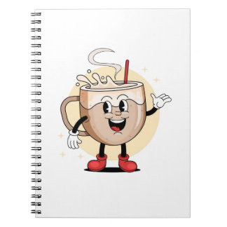 Cuaderno Personaje de café juguetón y adorable