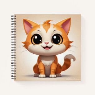 Cuaderno Personaje de dibujos animados de gato naranja lind