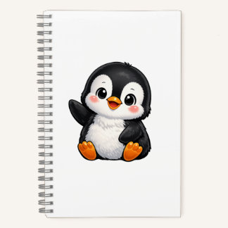 Cuaderno Personaje de dibujos animados de pingüino bebé lin