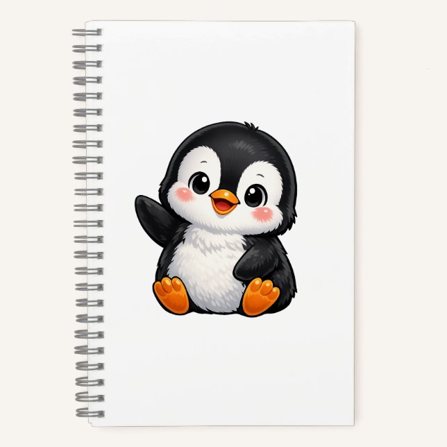 Cuaderno Personaje de dibujos animados de pingüino bebé lin (Anverso)